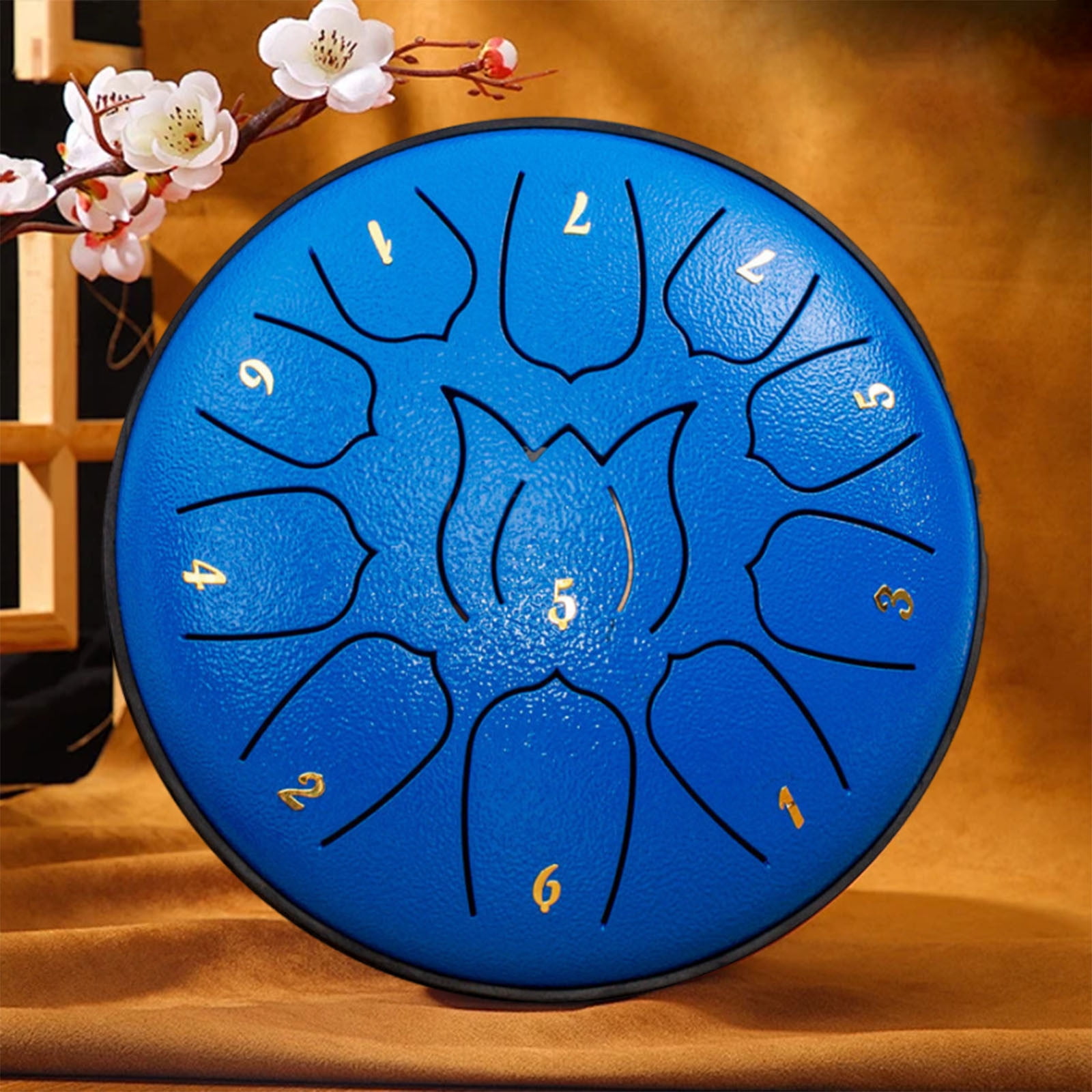 Hand Drum 11 Tone Steel Tongue Drum, Portable Steel Drum Instrument for Music Meditation Therapy Yoga, Carbon Steel Handpan with Bag Beater