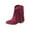 Wine, variant on Women Ankle Boots Women's Fashionable Casual Versatile Cool Winter Tassel Sleeve Boots Short Boots Thick Heel Ankle Boots Black 38