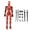 Red, variant on Christmas Multi-jointed Movable Robot Action Figure 3D Printed Mannequin Human Body Model for Desktop Decor Drawing Photography Props, Yellow 6 Inch