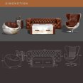 thumbnail image 4 of MARQUESSLIFE HANDMADE 100% GENUINE LEATHER LUXURY INDUSTRIAL SERIES TUFTED COUCH SET, 4 of 9