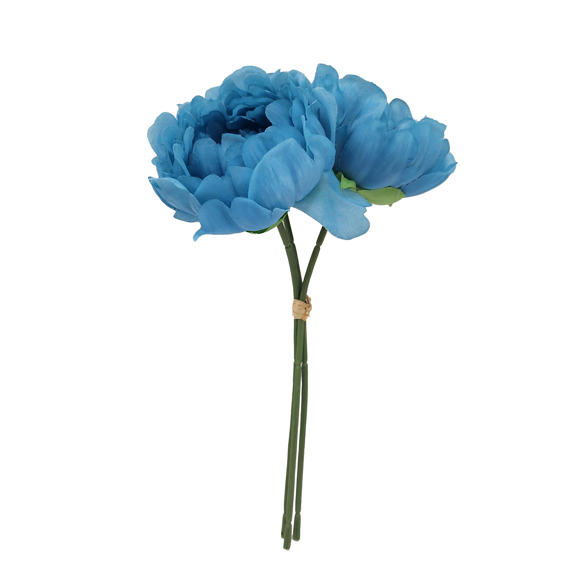 Mainstays 10.5" Tall Artificial Polyester Teal Peonies, Indoor Flowers Bouquet