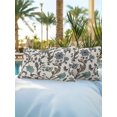 thumbnail image 6 of Outdoor Pillows Waterproof, Teal Green Leaf Bedding Throw Pillows with Insert for Couch Sofa Bed, Vintage Farmhouse Boho Pastoral Tribal 12x20 Inch Pillowcases Decorative Patio Pillow Set of 2, 6 of 8