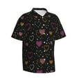 thumbnail image 2 of Fotbe Heart and Stars Hawaiian Shirt for Men Unisex Summer Beach Casual Short Sleeve Cotton Linen Button Down Shirts-Medium, 2 of 9
