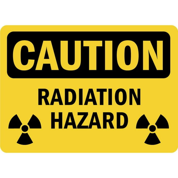 Vinyl Stickers - Caution - Radiation Hazard OSHA - Safety and Warning Warehouse Signs Stickers - 3.5" x 5" - 3 Pack