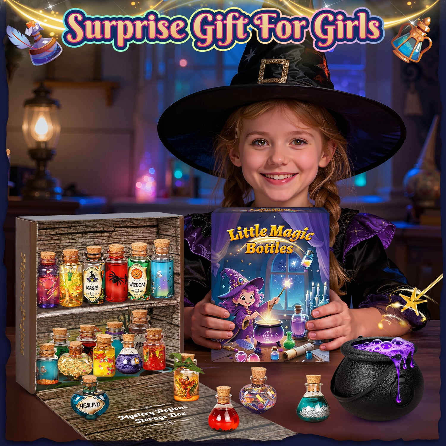UUSUOO Fairy Magic Potion Kit for Kids, 20PCS Bottles Kids Potion Making Kit, STEM Activity Gift for Girls Boys Ages 6 to 12