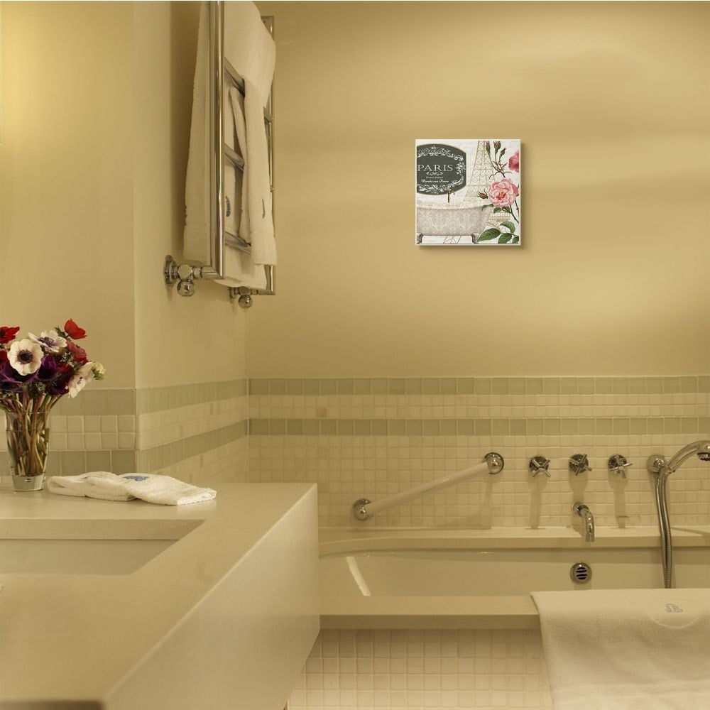 Stupell Industries Paris Flower Market Bath Tub Design Graphic Art Unframed Art Print Wall Art, 12x12, by Kim Allen