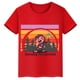 thumbnail image 3 of Camiseta de algodón roja de manga corta de verano para niños y niñas con estampado de cabeza grande de Sasquatch furtivo, 3 of 5