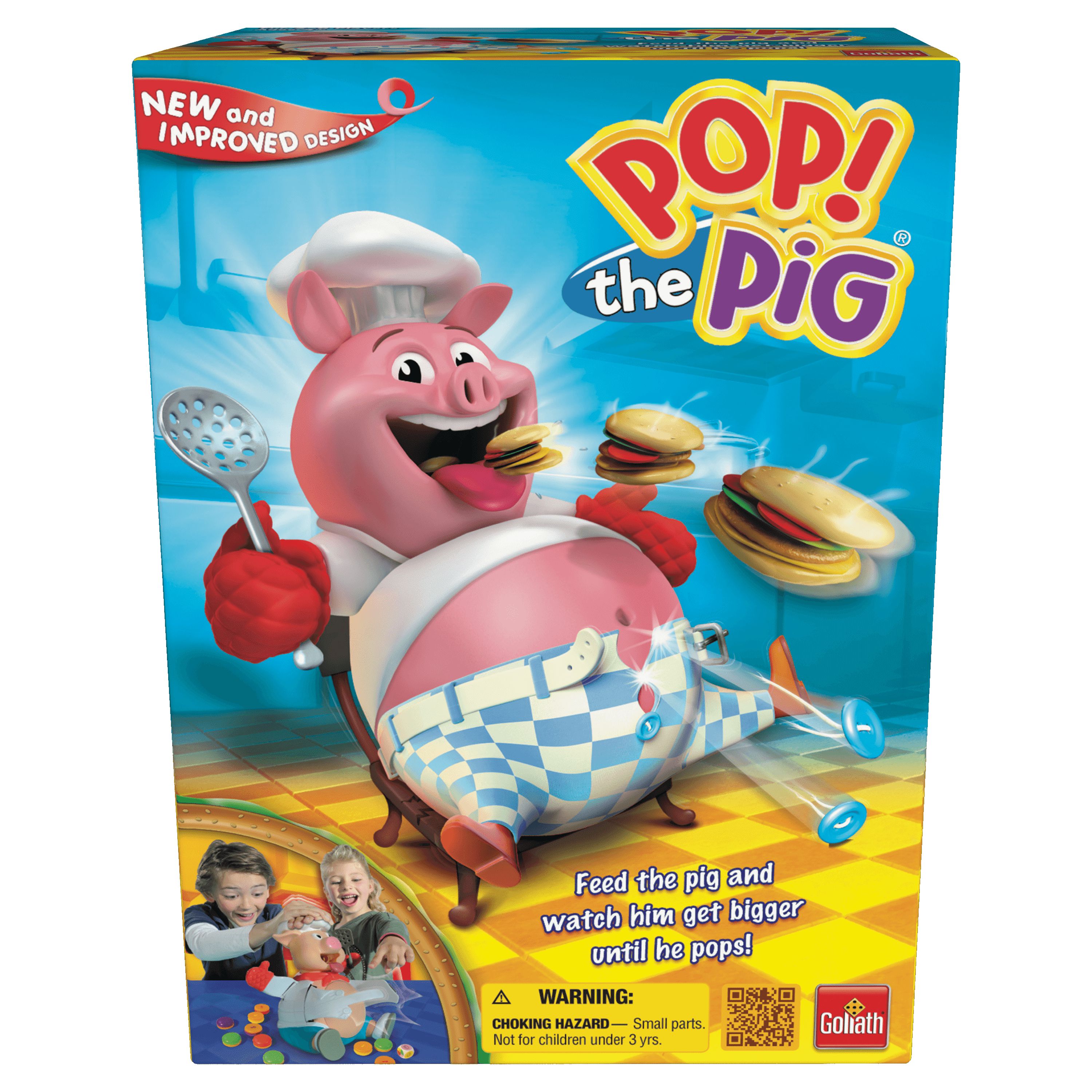 (2 pack) Goliath Pop the Pig Children's Game - Belly-Busting Fun, Feed Him Burgers, His Belly Grows - image 3 of 7