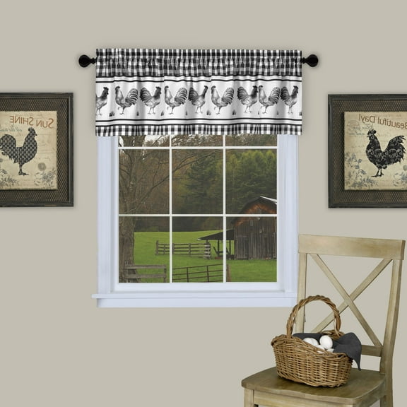 Traditional Elegance Barnyard Window Curtain Tier Pair and Valance Set - 58x36 - Black