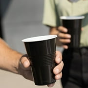 True Black Disposable Cups for Birthday Party, Game Nights, 16oz, Set of 50