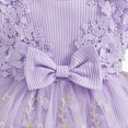 thumbnail image 4 of KPOPLK Baby Girl Floral Tulle Princess Dress Long Sleeve Cute Tutu Skirts Romper with Lace Headband for 3 6 9 12 18 Months(Purple,3-6 Months), 4 of 7