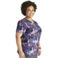 thumbnail image 4 of Tooniforms Scrubs Top For Women V-Neck Print TF737, 4 of 7
