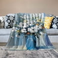 thumbnail image 2 of Chilfamy Flowers Print Flannel Throw Blanket Hand/Machine Wash for All Seasons Bed Blanket 60x80in, 2 of 6