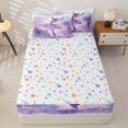 thumbnail image 4 of Castle Fairy Dreamy Ballet Girl Zipper Full Size Comforter Sets with Fitted Sheet and 2 Pillowcases,Watercolor Floral Pattern Zipper Bedding Set,Pink Purple,Grey Reversible,4pcs, 4 of 6