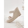 thumbnail image 3 of Women  wedge-shaped thick soled sandals with double straps woven slippers, summer cute slippers, beach vacation sandals, 3 of 3