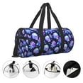 thumbnail image 5 of Fotbe flower starry sky Skull Pattern Foldable Sports Gym Bag with Wet Dry Pocket, Ultralight Travel Bag, Large Capacity Duffel Bag, Splash Proof Carry on Bag, Overnight Bag, Weekender Bag, 5 of 8