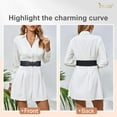 thumbnail image 3 of Women Wide Waist Belt Stretchy Elastic Vintage Belts for Dress Ladies Belt with Circle Buckle, 3 of 11