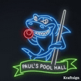 thumbnail image 2 of Craftnamesign Shark Play Billiard Neon Sign, Custom Pool Club Name Sign, 2 of 4