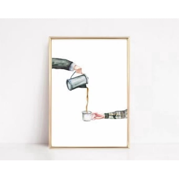 Coffee Pour Bar Wall Art Decor Poster Poster , Poster Print Only