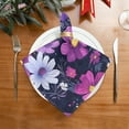 thumbnail image 2 of Napkin Satin Napkin 20*20Inchx6 Kitchen Towel Dinner Plate Towel Decorative Towel Napkin Tea Towel Suitable For Kitchen Table Purple Cartoon Flower, 2 of 8