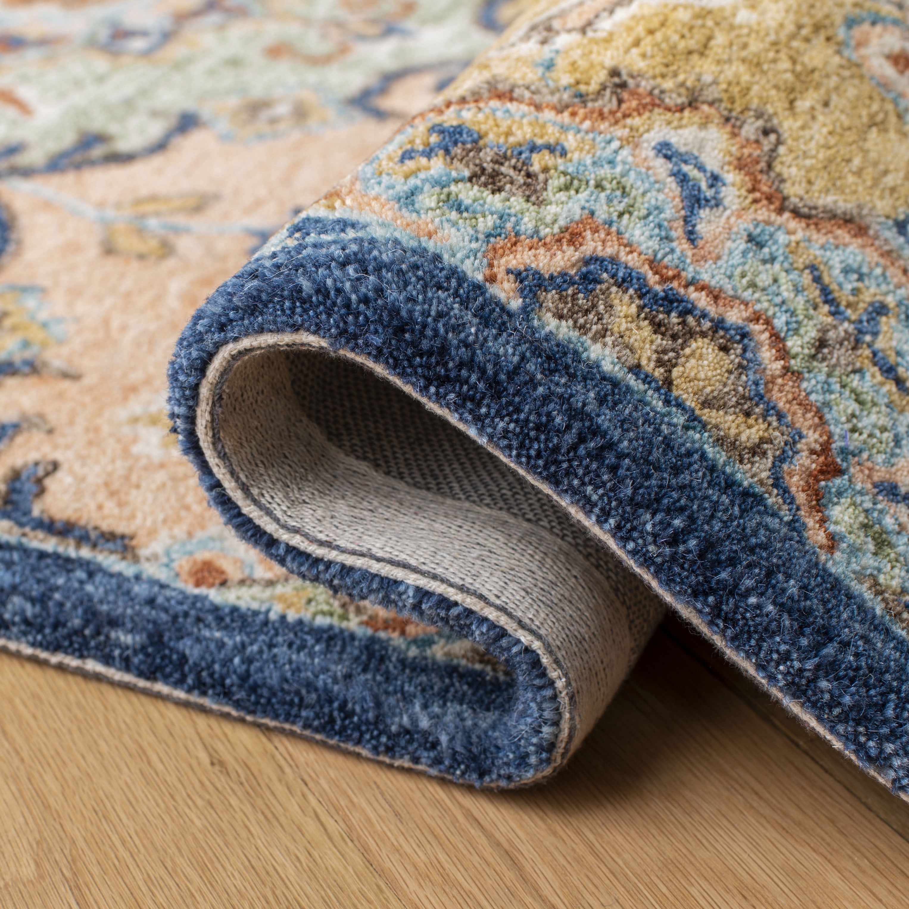 SAFAVIEH Heritage Skylar Oriental Wool Area Rug, Blue/Rust, 8' x 10'