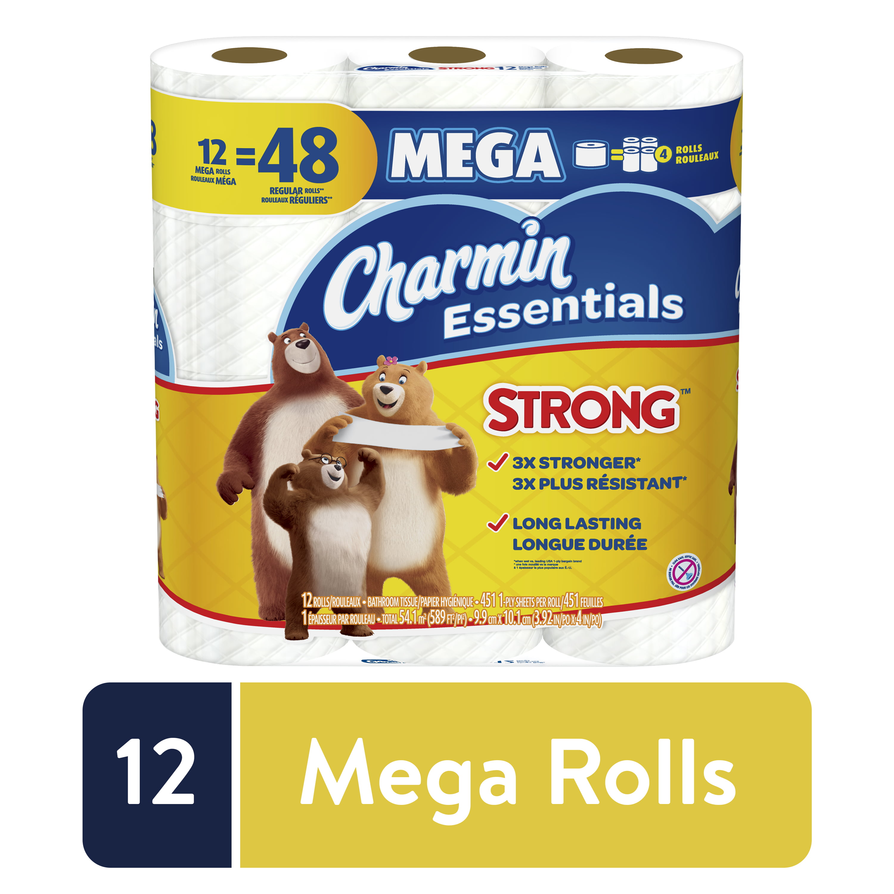 48 Giant Rolls USA SELLER FREE SHIPPING Charmin Essentials Strong Toilet Paper