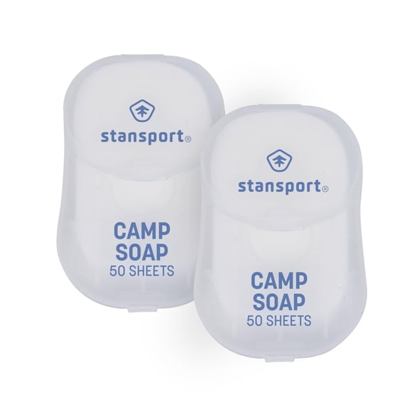 Hojas de Jabón para Camping Stansport Paquete de 2 con 100 Hojas Biodegradables