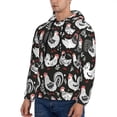 thumbnail image 3 of Honeii Laying Hens And Roosters Pattern Mens Hoodies Men's Loose Sleeve Sweatshirt,Pullover Hooded Sweatshirt for Men,Essentials Hoodie-Small, 3 of 7