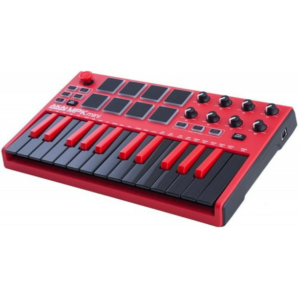 Akai MPK Mini MK2 Keyboard, Drum Pads and Controller (Red