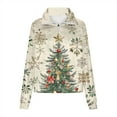 thumbnail image 6 of Women's Christmas Sweatshirt Half Zip Lapel Collar Print Long Sleeve Pullover Tops White 2XL, 6 of 6