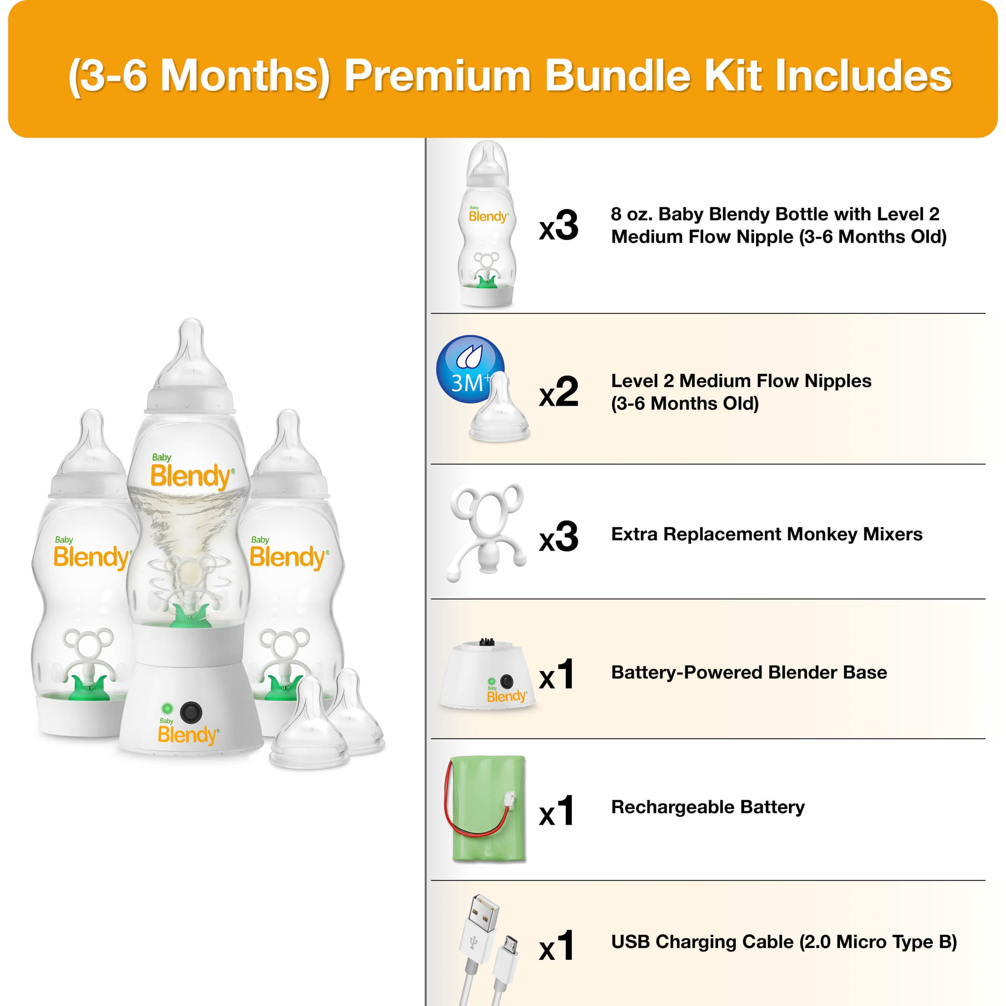 Portable Baby Bottle Blender (Starter Kit)