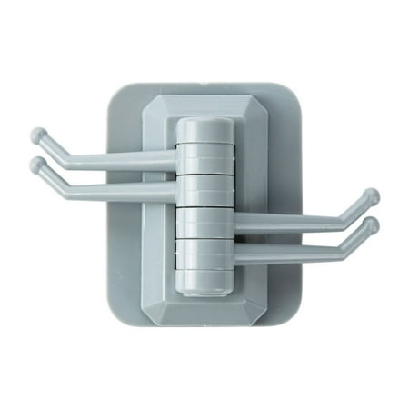 

Pudcoco Bathroom Hook Plastic Wall-Mount Adhesive Hanger Adjustable Multifunctional Hook 2.36*2.95in