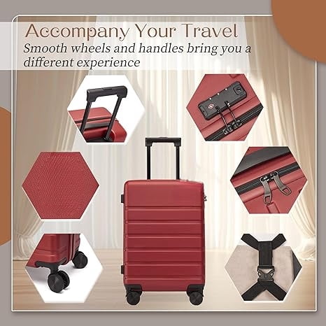 Carry on Luggage Suitcase, 22x14x9 Airline Approved 20 Inch Hardside Carry-on Luggage with Spinner Wheels, Hard Shell Luggage with TSA Lock, Hard Case Small Travel Suitcase  20-Inch