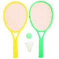 thumbnail image 1 of 1 Set/4pcs Plastic Tennis Racket Set Outdoor Sports Tennis Racquet Set Parent-Child Educational Badminton Tennis Racket Set (Large Size, 2pcs Balls, 2pcs Racket, Random Color), 1 of 7