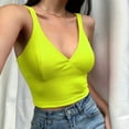thumbnail image 2 of ZAXARRA Débardeur Basique Femme Col en V Sans Manches Extensible Tricoté Camisole, 2 of 2