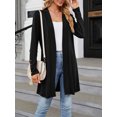 thumbnail image 3 of Sunloudy Women's Spring Autumn Long Cardigan Solid Color Casual Long Sleeve Open Front Cardigan Jacket, 3 of 8