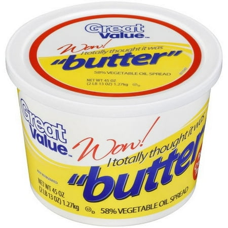 Great Value Wow! I Totally Totally Thought It Was Butter, 58% Vegetable Oil Spread, 45 oz