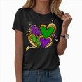 thumbnail image 6 of HCNTES Mardi Gras Shirts for Women Fat Tuesday Tshirt Carnival Party New Orleans Parade Graphic Short Sleeve Outfit Tee Tops(Size:M), 6 of 9