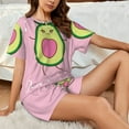 thumbnail image 5 of Yiaed Cute Avocado Print Short Sleeve Pajama Sets for Women Casual Crew Neck 2 Piece Lounge Sets Women's Short-Sleeved Pajama-Large, 5 of 5