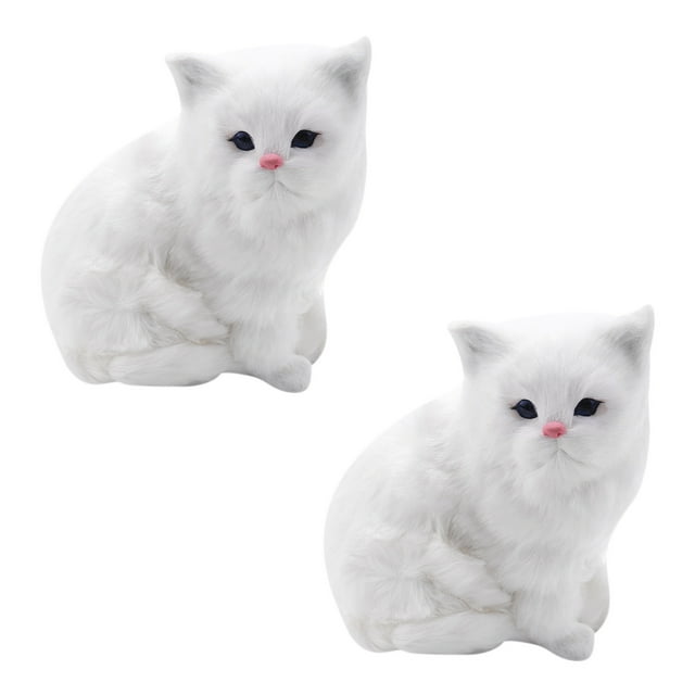 2X Realista Simulación Peluche de Peluche Persa Blanco Gatos Juguetes Muñecas Decoración de Mesa Niños Niños Niñas