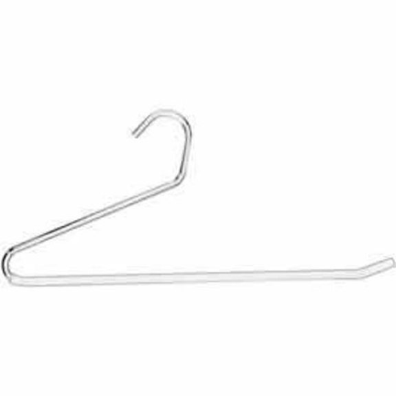 Econoco B387400 15 in. Deluxe LS L-Style Slack Hanger with White Vinyl Sleeve - Chrome