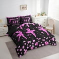 thumbnail image 3 of jejeloiu Cheeleader Theme Bedding Comforter Set 7pcs,Bling Diamond Print Queen Bedding Sets,Pink Black Queen Sheet Sets For Children,Breathable Home Decor Reversible, 3 of 8