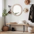 thumbnail image 2 of "23.62 Inch Round Farmhouse Wall Mirror - Wooden Whitewash Decorative Circle Mirror for Bathroom Vanity, Bedroom, Entryway, Living Room, Kitchen | Walmart", 2 of 9