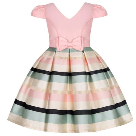 

JAHH Pageant Dresses for Toddler Girls Kids Toddlers Baby Girl Spring Summer Print Ruffle Short Sleeve Princess Dress for Fashion Casual Birthday Party Gowns(2-3 Years Pink)