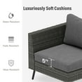 thumbnail image 5 of LAUSAINT HOME 6 Pieces Outdoor Furniture Set, Patio Rattan Wicker Sectionals with 4 Chairs and 2 Ottomans, Gray Cushions, 5 of 10
