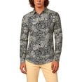 thumbnail image 2 of CONZONE Mens 70S Disco Buttons Down Shirts Long Sleeve Hippie Shirts for Men Trendy Floral Graphic Lapel Soft Lightweight Tops, 2 of 8