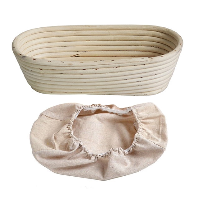 Cesta para fermentar pan con revestimiento, cuencos ovalados redondos tipo banneton para fermentar masa, cesta de fermentación de ratán para pan de masa madre hecha a mano, suministros para hornear