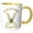 Yellow/White, variant on 3drose, Funny Brass Trumpet Player Design, I Destroy Silence. Play It Loud!, 11oz Magic Transforming Mug