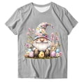 thumbnail image 3 of VBTAPA Easter Teacher T-Shirt for Women Cute Bunny Eggs Graphic Tees Funny Novelty Shirt Holiday Party Blouse Tops Limited Time Sales of Today Gray XL, 3 of 5