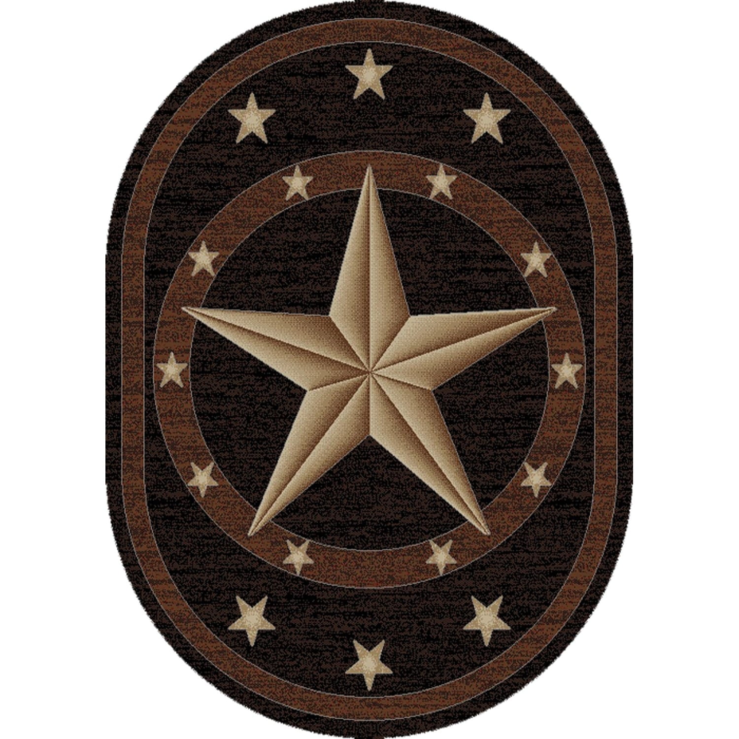 Rug Empire Mayberry Hearthside Western Star Lodge Area Rug Black 7'10